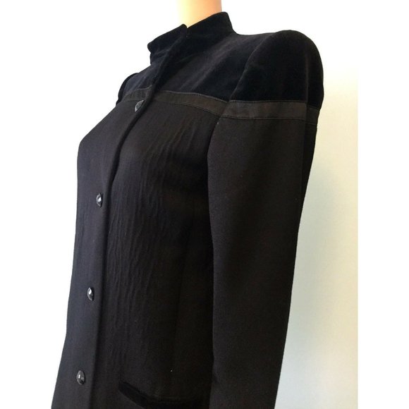 Authentic Womens Vintage Valentino Black Button Front Coat Jacket Sz US 10 - Picture 11 of 12